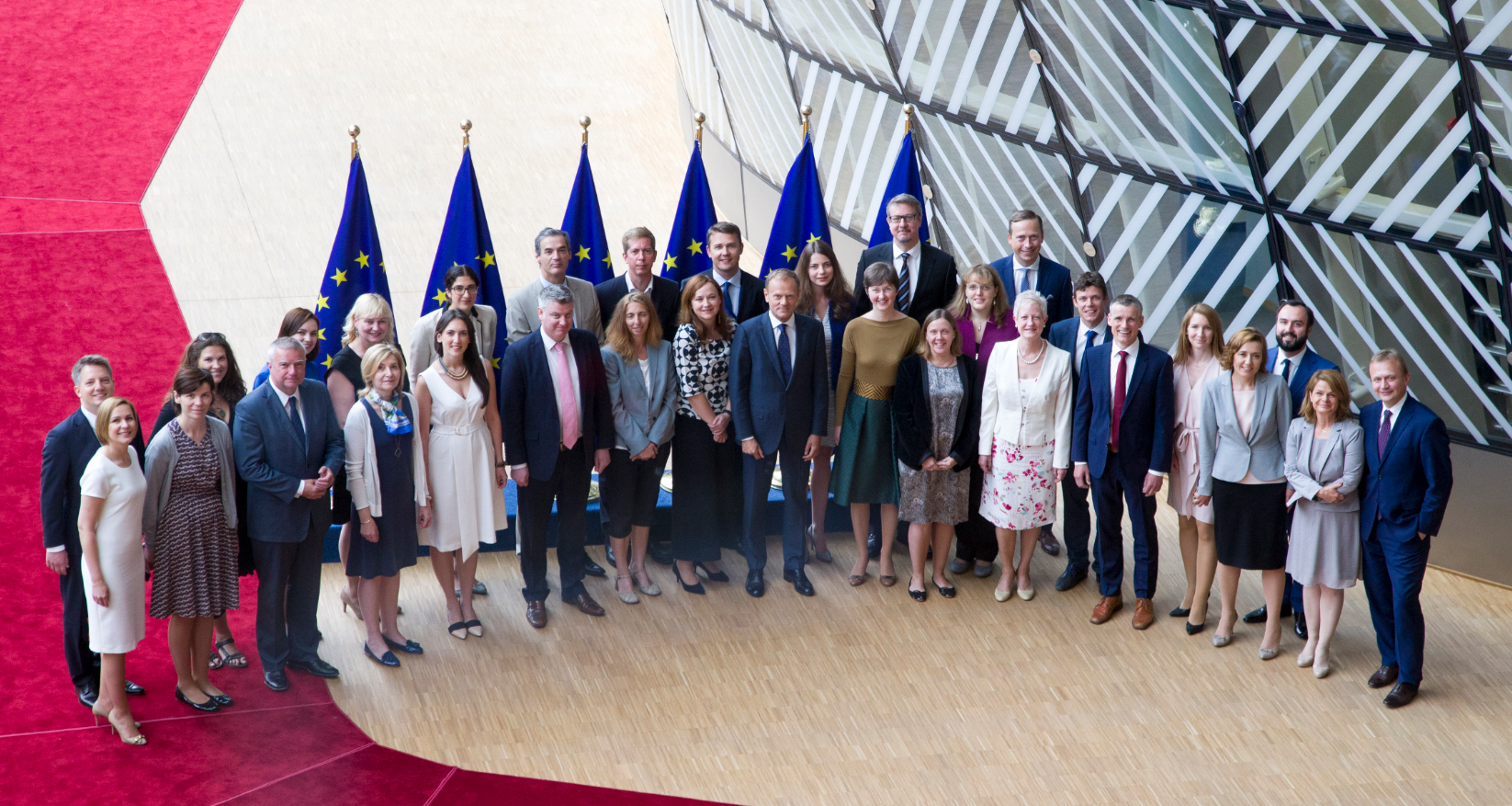 The start of the second mandate of the cabinet of Donald Tusk. Riina Kionka is eighth from the right. © European Union
