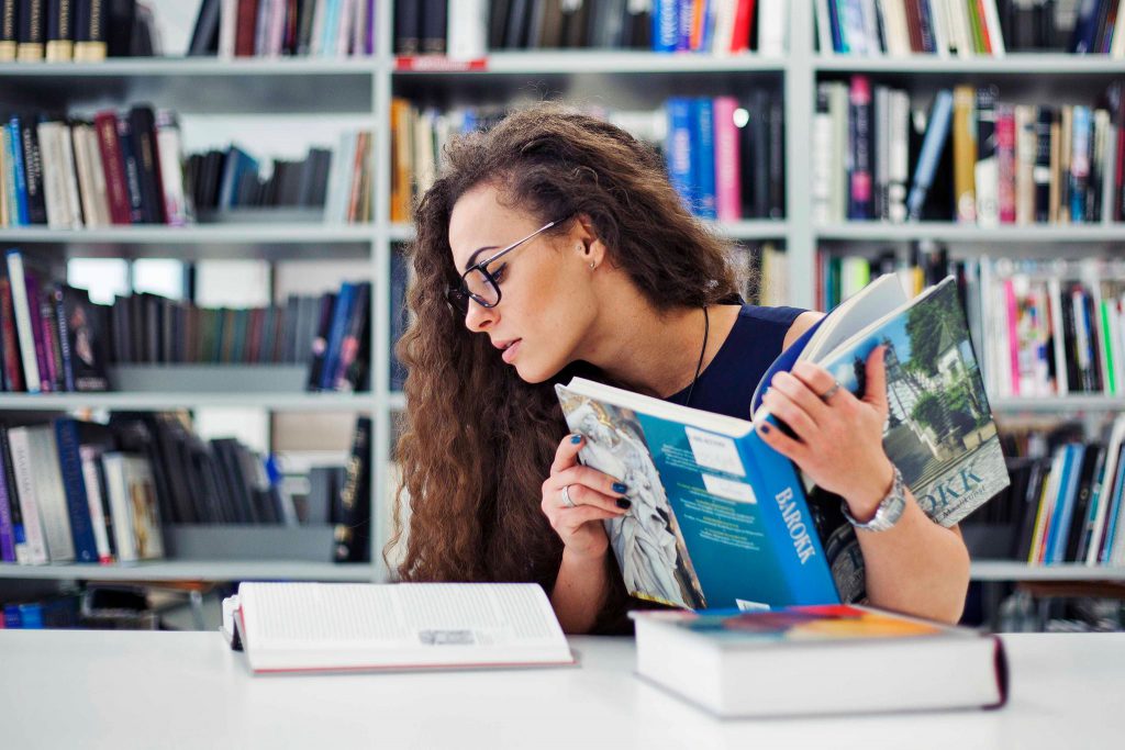 A reader, Jevgenia, at the Estonian National Library. Photo by Vladimir Levin.