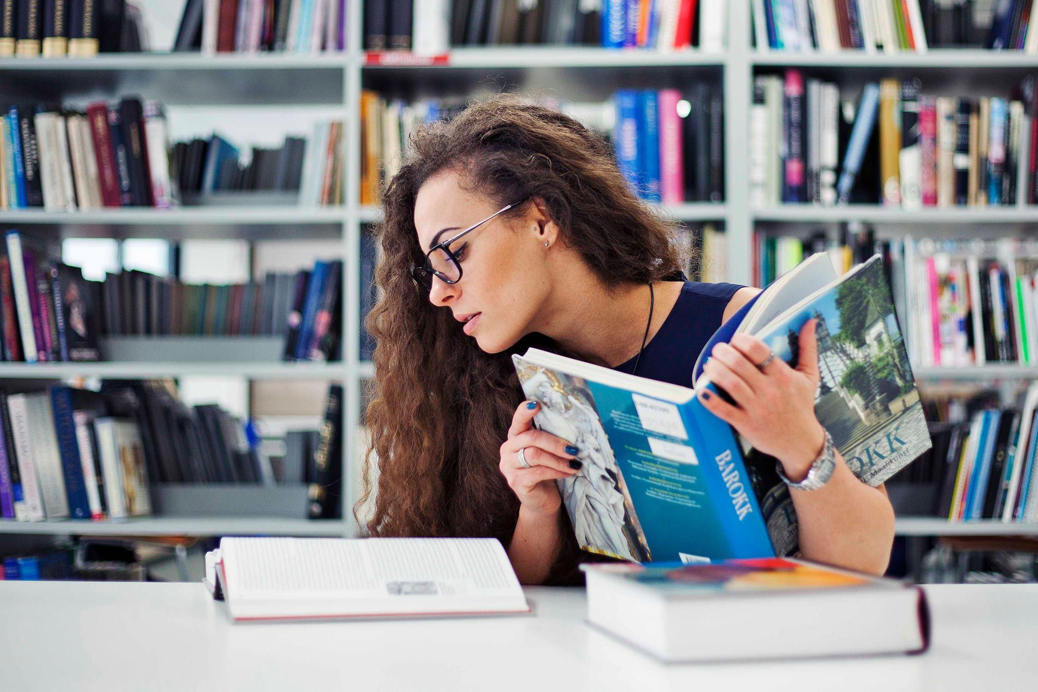 A reader, Jevgenia, at the Estonian National Library. Photo by Vladimir Levin.