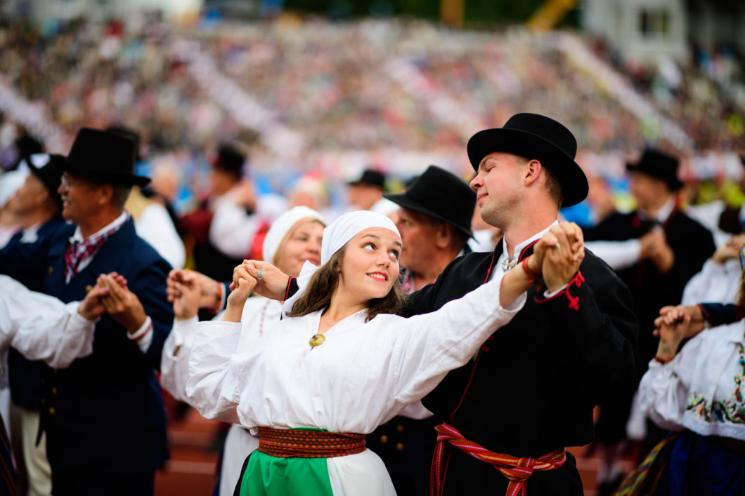 Almost 60,000 Estonian people sing in choirs and dance in folk groups