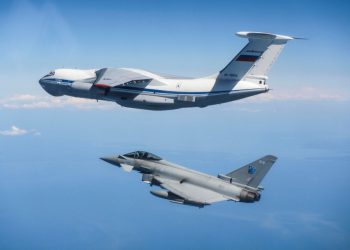 RAF TYPHOONS SCRAMBLED FROM ÄMARI AIR BASE TO INTERCEPT A RUSSIAN MILITARY TRANSPORT AIRCRAFT