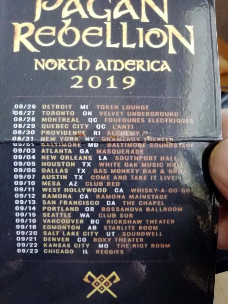 The dates and venues of Metsatöll's North American tour. Photo by Markus Teeäär.