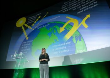 Annela Anger-Kraavi at a climate event in Tallinn, Estonia, 2019. Private collection.