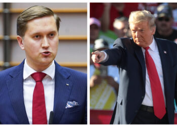 Jaak Madison (photo by Jaak Madison’s official Facebook page) and Donald Trump (photo by Gage Skidmore, shared under the Creative Commons CC BY-SA 2.0 licence). The collage by Estonian World.