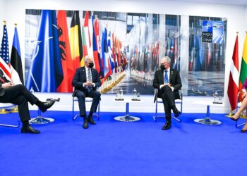 The new US president, Joe Biden (second left), meeting with the Estonian prime minister, Kaja Kallas, the Latvian president, Egils Levits, and the Lithuanian president, Gitanas Nauseda. Photo by Stenbock House.