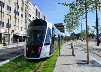 A tram made by CAF in Luxembourg. Photo by GilPe, shared under the Creative Commons CC BY-SA 4.0 licence.