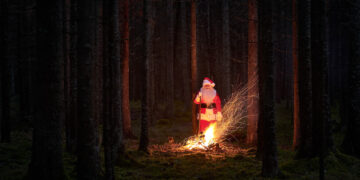Santa Claus in the wintry Estonian forest. Photo by Kaupo Kikkas.