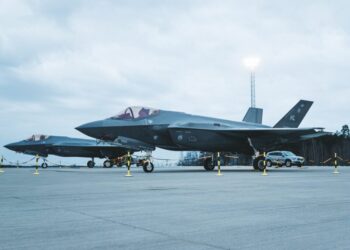 US F-35 fighter jets at Ämari Air Base on 24 February 2022. Photo by the Estonian Defence Forces.