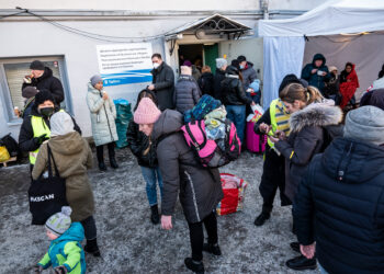 Ukrainian refugees at a refugee centre in Tallinn. Photo by Mats Õun, Pealinn.