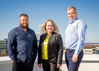 Marko Lastik, the founder of Eurora, Anneli Aljas, the CFO, and Egon Veermäe, the COO of the company. Photo by Eurora Solutions.