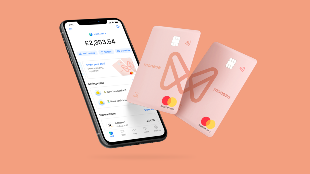 Monese app and banking card; photo by Monese.