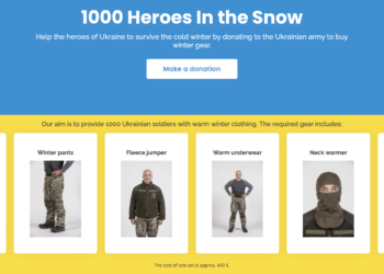 Estonian charity Slava Ukraini (Glory to Ukraine) is collecting money to buy the Ukrainian military personnel winter clothes. Photo: screenshot from the campaign website.