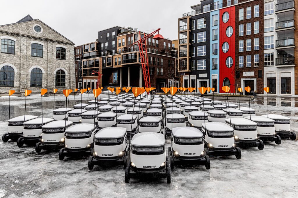 Starship delivery fleet in Tallinn, Estonia. Photo by Starship.