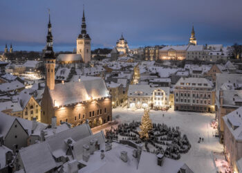 Tallinn's Town Hall Square in winter. Photo by Kaupo Kalda.