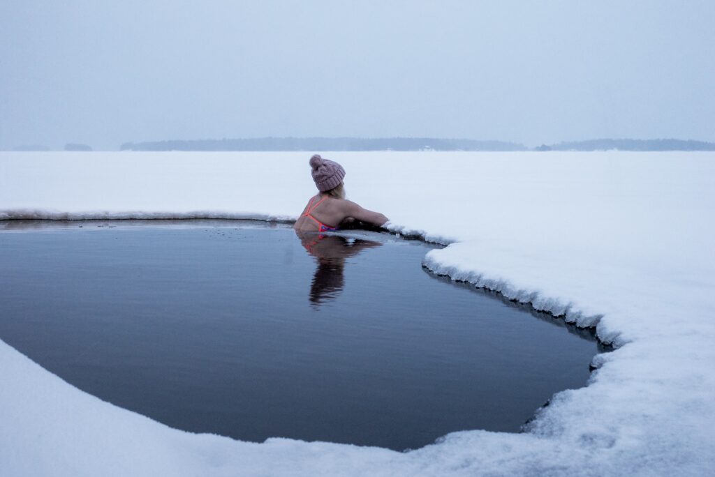 Swimming in ice cold water. The photo is illustrative. Photo by Mika on Unsplash.