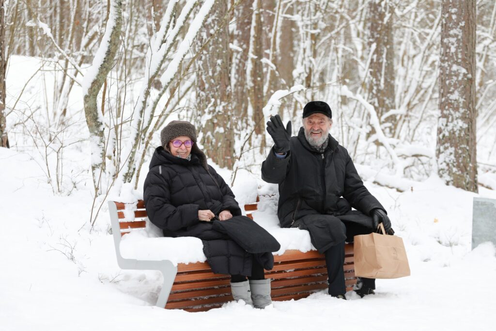 Nora and Arvo Pärt enjoying winter in Estonia, December 2023. Photo by Birgit Püve.