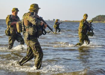 Members of the Estonian Defence League at an exercise in 2022. Photo by the Estonian Defence League.