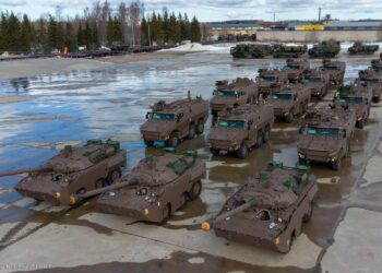 French Griffon armoured vehicles and three AMX-10 wheeled tanks have deployed to Estonia to train with NATO allies. Photo by eFP Battlegroup Estonia.