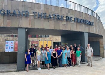 The Estonian Philharmonic Chamber Choir at the Aix-en-Provence opera festival in France.