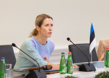 The Estonian prime minister Kaja Kallas at a government meeting on 31 August 2023. Photo by Stenbock House.