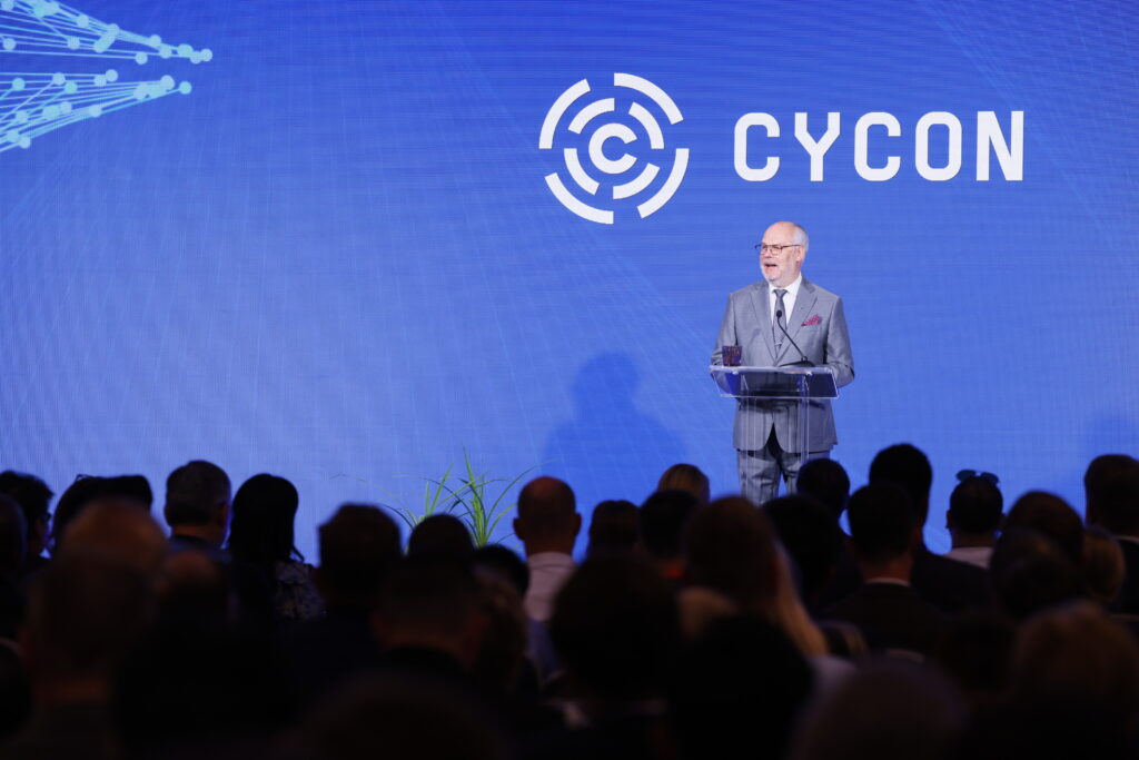 The Estonian president, Alar Karis, at the international conference on cyber conflict, CyCon 2024, kicked off in Tallinn on 29 May. Photo by Egert Kamenik.