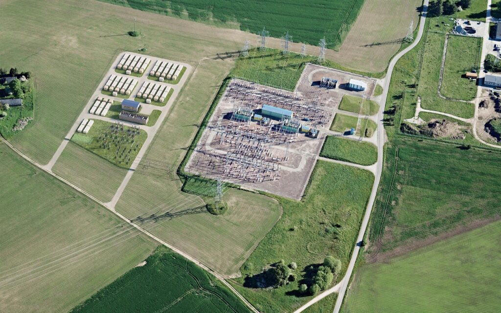 Evecon, Corsica Sole and Mirova will build the largest battery park in continental Europe, located in Kiisa, Estonia. Rendering by Evecon.