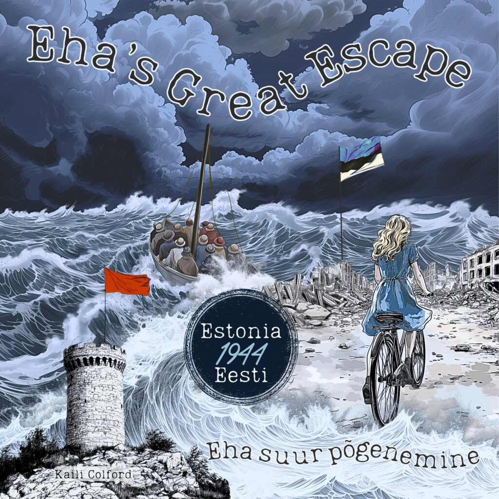 Book cover of "Eha's Great Escape (Eha suur põgenemine): Estonia 1944". In 2024, we commemorate the 80th anniversary of one of the most dangerous mass escapes in modern history – the 1944 flight of thousands of Estonians fleeing Soviet occupation. This bilingual picture book tells that pivotal moment through the story of my grandmother, Eha. Told as if through her own diary, "Eha’s Great Escape" recounts the journey of a 17-year-old girl risking everything to cross the Baltic Sea to Sweden. With evocative illustrations inspired by Eha's photographs and memories, the story captures the resilience, fear, and hope that defined her escape. Written in both English and Estonian, it offers young readers a window into European history and the timeless struggle for freedom and survival.