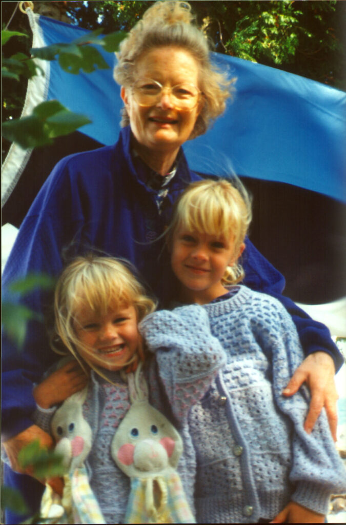 Eha with her granddaughters, Kaili (author of "Eha’s Great Escape") and Kaarin, sharing cherished moments together in Toronto. Private collection.