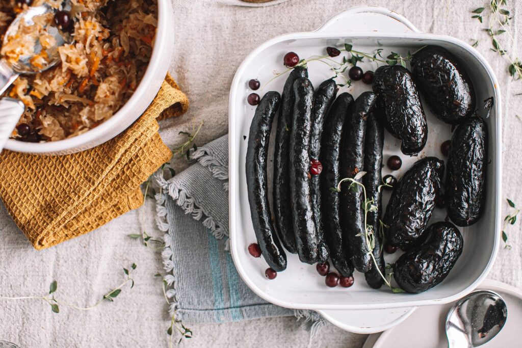 Traditional Estonian Christmas meals emphasize abundance and communal feasting. Pork with sauerkraut and blood sausages remain staples. Photo by Kairi Tähe.