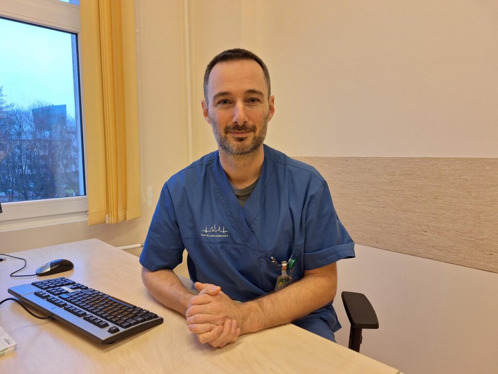 Dr. Thomas Zimmerer sitting at his office desk at East Tallinn Central Hospital, where he has been working as a leading gastroenterologist since 2016. In 2021, he was recognized with the Doctor of the Year title. Photo: Private collection