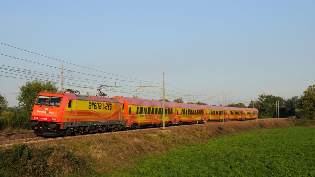 A train run by Arenaways in Italy. Photo by Arenaways.