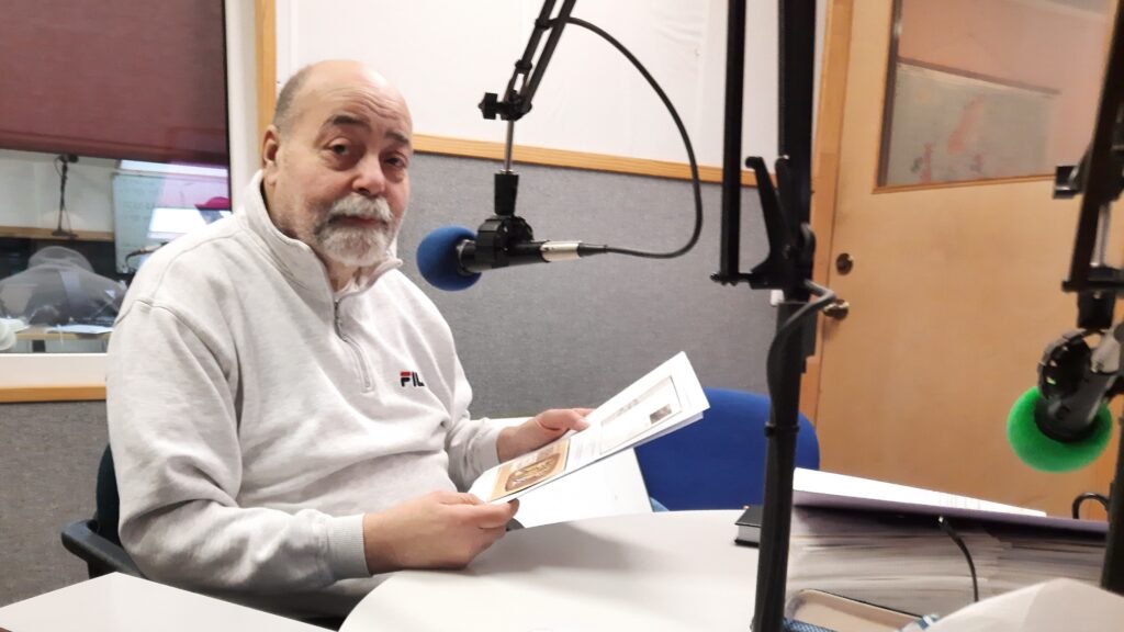 Samuel Golomb giving an interview to Estonia's Pereraadio. Photo: Private collection.