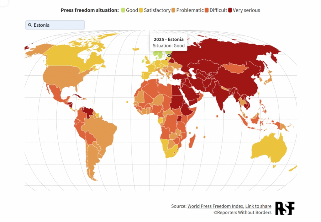 Across the world, media outlets are buckling under financial strain. Map: RSF