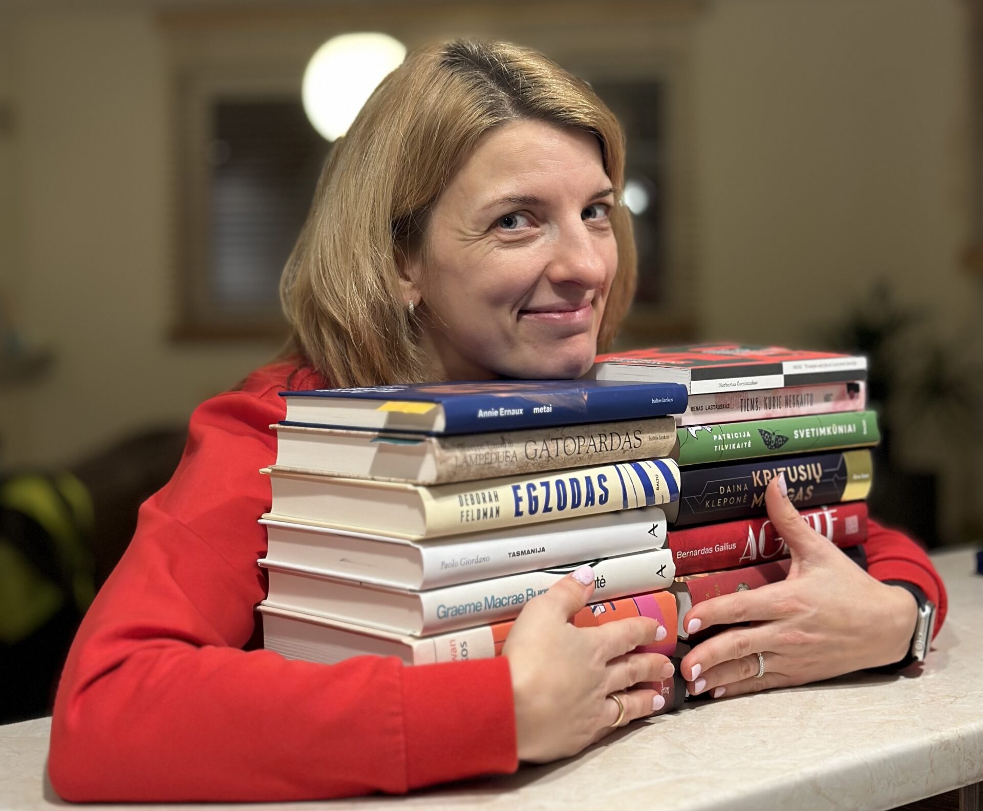 Kristina Andla loves books; she eagerly reads literature in both Estonian and Lithuanian. Private collection.