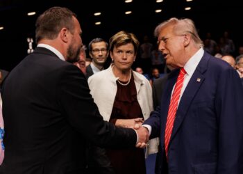 The Estonian foreign minister, Margus Tsahkna (left), meeting with the US president, Donald Trump. The Latvian foreign minister, Baiba Braže, in the middle. Photo by the Estonian foreign ministry.