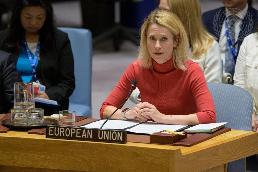 Kaja Kallas, High Representative of the European Union for Foreign Affairs and Security Policy and Vice President of the European Commission, addresses the UN Security Council meeting on threats to international peace and security on 22 September 2025. Photo by UN.