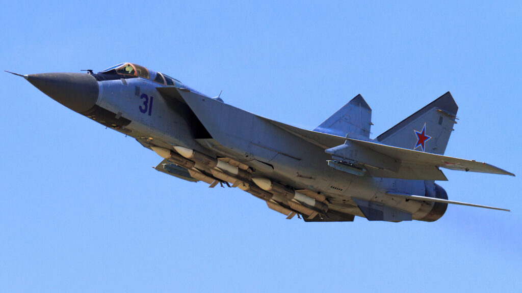 A Russian Air Force MiG-31BM armed with R-33 missiles. Photo by Leukhin Fedor/CC BY-SA 2.0 licence.