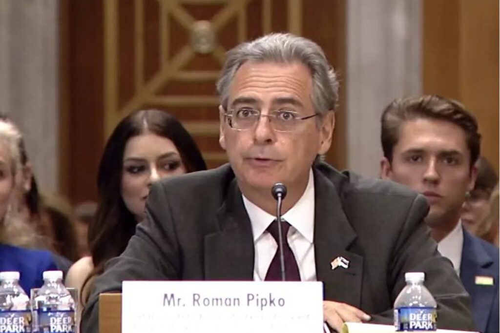 Roman Pipko during his Senate nomination hearing. Photo by the US embassy in Tallinn.