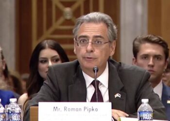 Roman Pipko during his Senate nomination hearing. Photo by the US embassy in Tallinn.