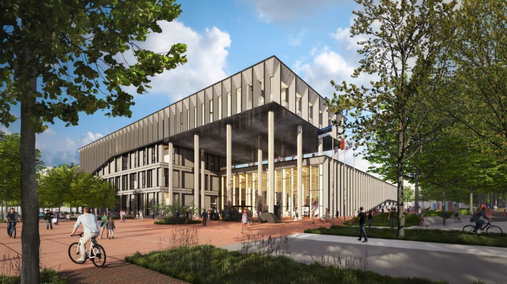 Culture meets concrete: the proposed Siuru Centre, where art may need a map to find the exit. Image by 3+1 architects/Tartu City Government