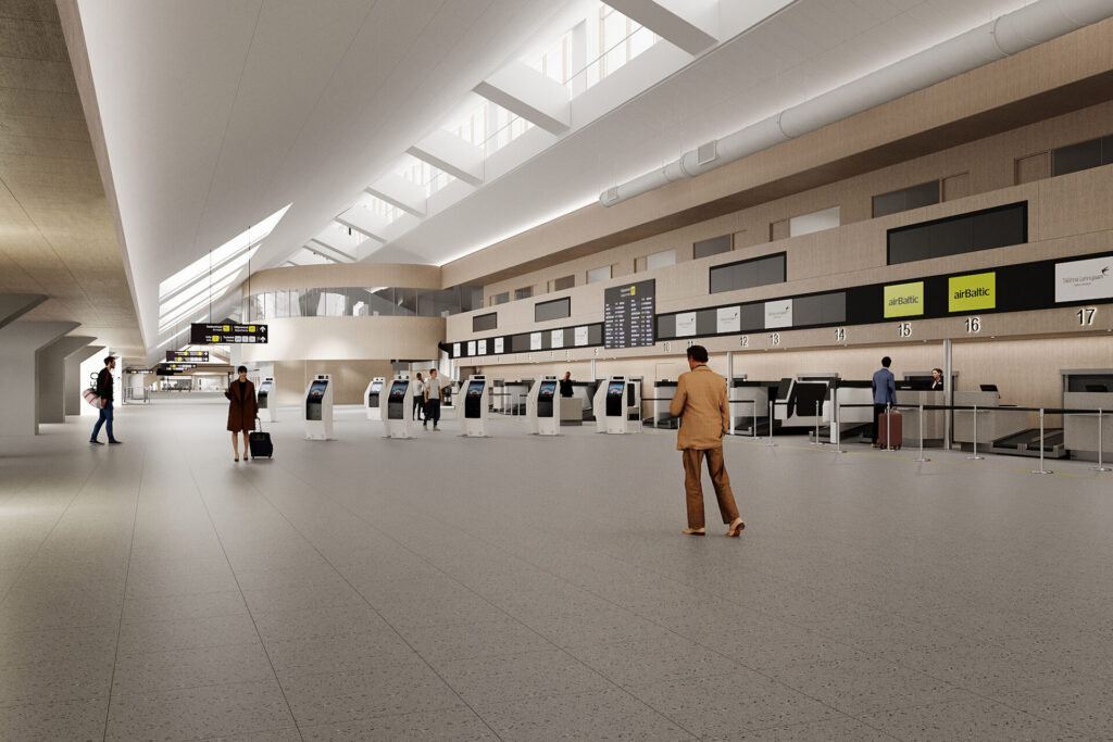 Tallinn Airport is reshaping its terminal to meet rising passenger demand and create a brighter, more spacious Nordic gateway. Rendering: DAGOpen/Studio Argus.
