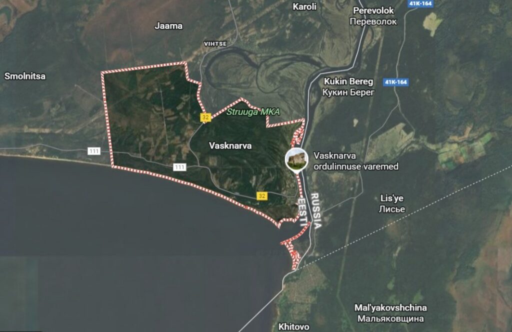 The jetty at the centre of the incident lies partly on Estonian territory and partly on Russian territory. 