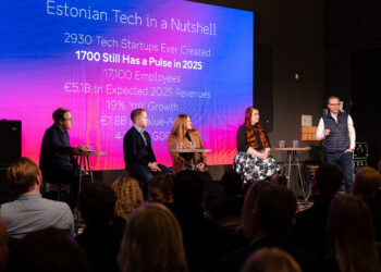The presenters at the Estonian startup ecosystem annual chat. Photo by Tiit Tamme, Startup Estonia.