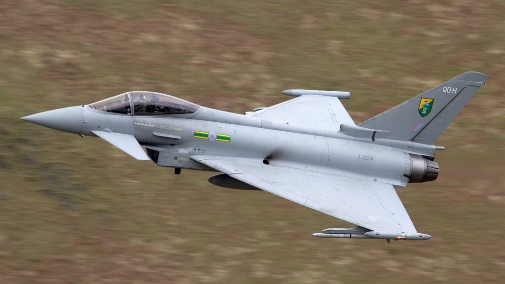 Eurofighter Typhoon, Europe’s multirole fighter aircraft, jointly developed by the United Kingdom, Germany, Italy and Spain. Photo: Chris Lofting.