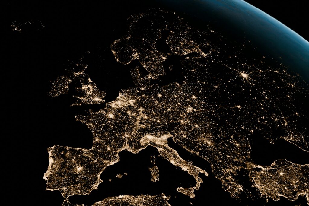 Europe at night. 3D render. Image: Hartoni Creative Studio / Unsplash.
