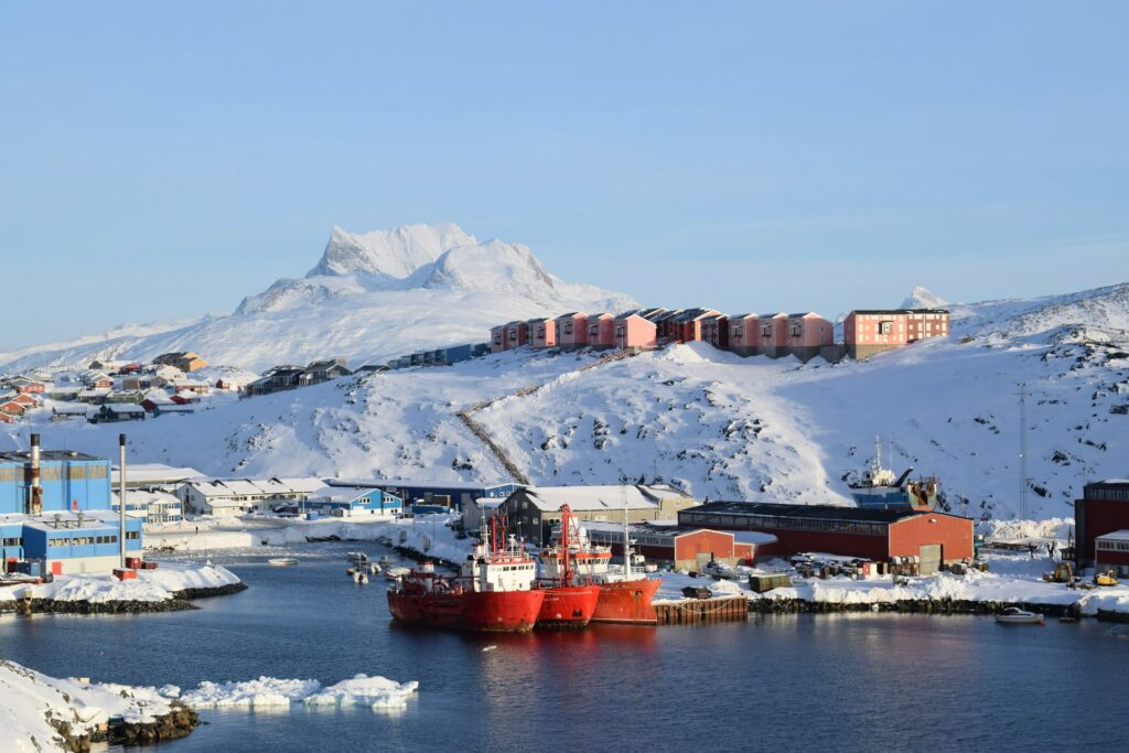 Sermitsiaq mountain seen from Adolf Jensensvej (Route 400) in Nuuk, Greenland, with Sarfaannguit and Nuussuaq in the background. Photo by Ken Mathiasen / Unsplash.