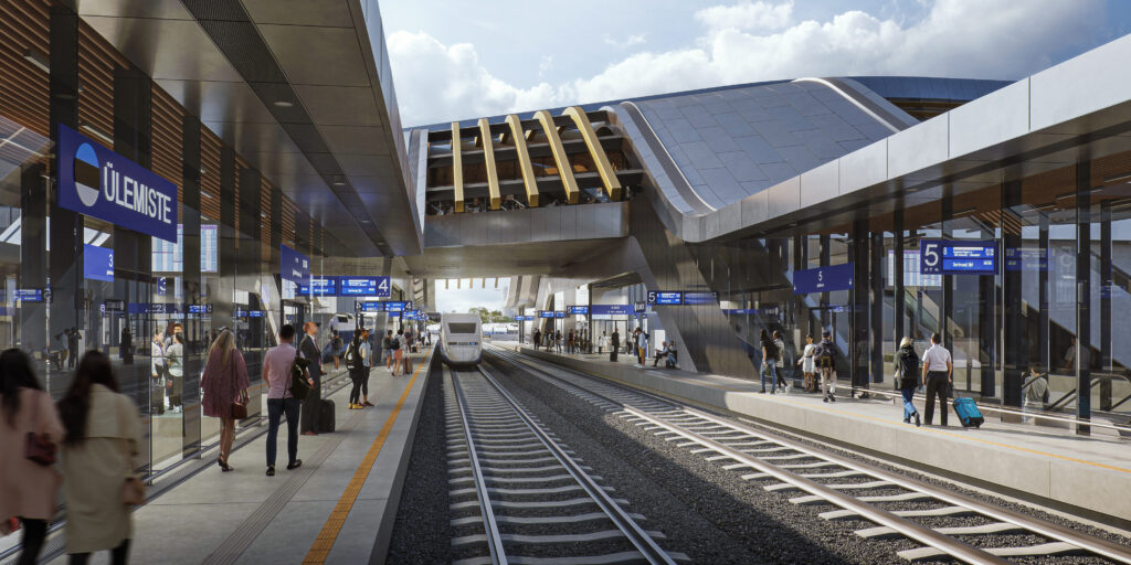 This is how the Rail Baltica terminus at Ülemiste is predicted to look like. The visual by Mainor Ülemiste.