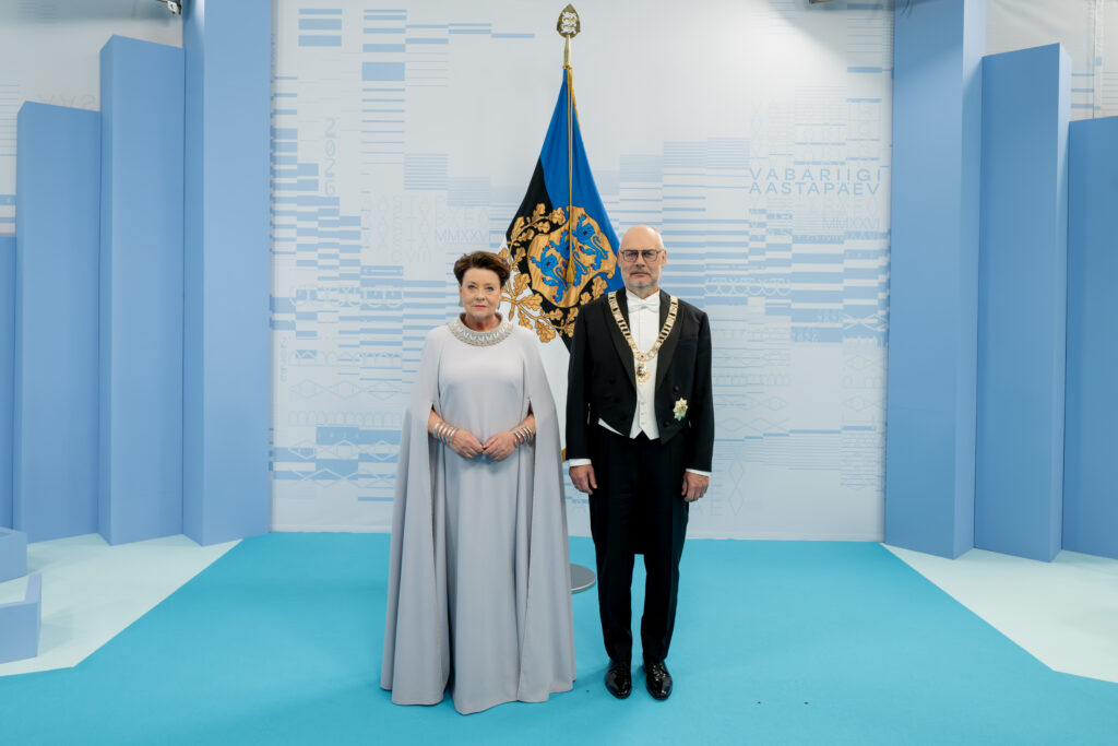 President Alar Karis and First Lady Sirje Karis at the official reception marking Estonia’s 108th Independence Day. Photo: Raigo Pajula.