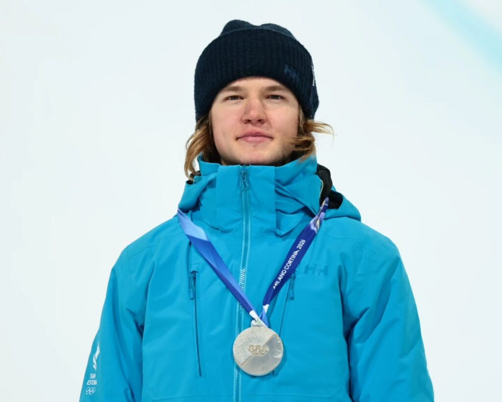 Estonia’s Henry Sildaru, 19, won Olympic halfpipe silver in Milan–Cortina. Photo: Kiur Kaasik / Delfi / Team Estonia.