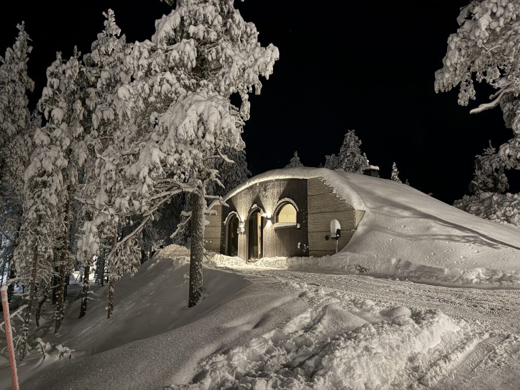 Kaamos Lodge in Finnish Lapland features 80 underground concrete homes made in Estonia by Revonia. Photo: Revonia.